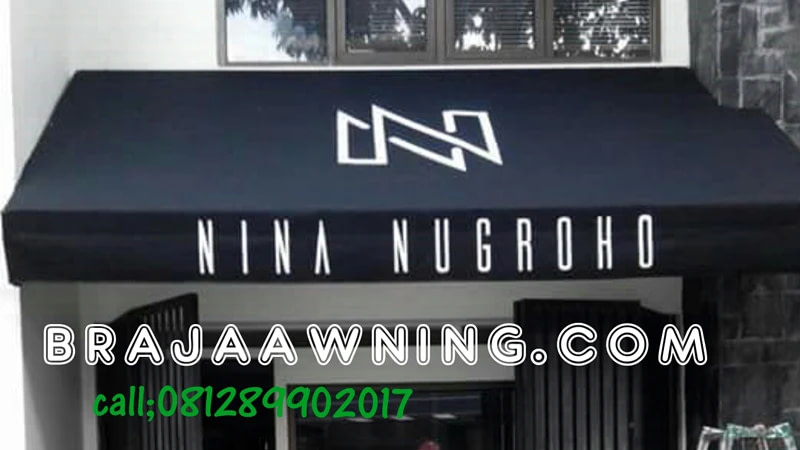 canopy kain hitam toko pakaian